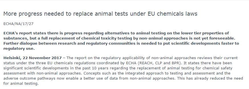 非動物,實驗,替代,替代方法,REACH,ECHA 非動物,實驗,替代,替代方法,REACH,ECHA
