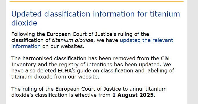 ECHA,二氧化鈦,致癌物,分類