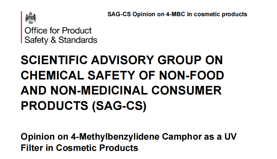 英國,化妝品,SAG-GS,4-甲基芐亞基樟腦