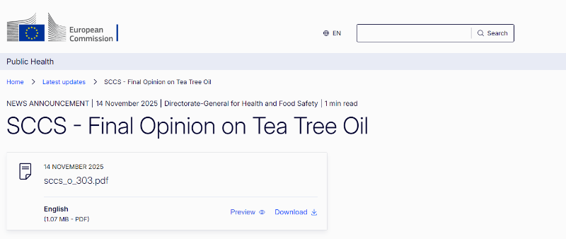 歐盟,茶樹油,化妝品,妝合規