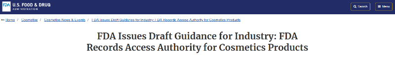 FDA,化妝品,指南草案