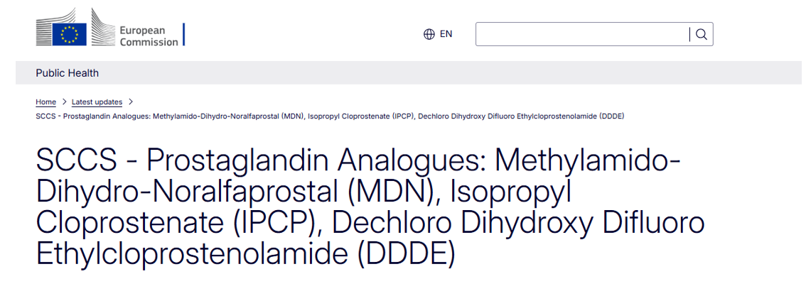 歐盟,SCCS,前列腺素類似物