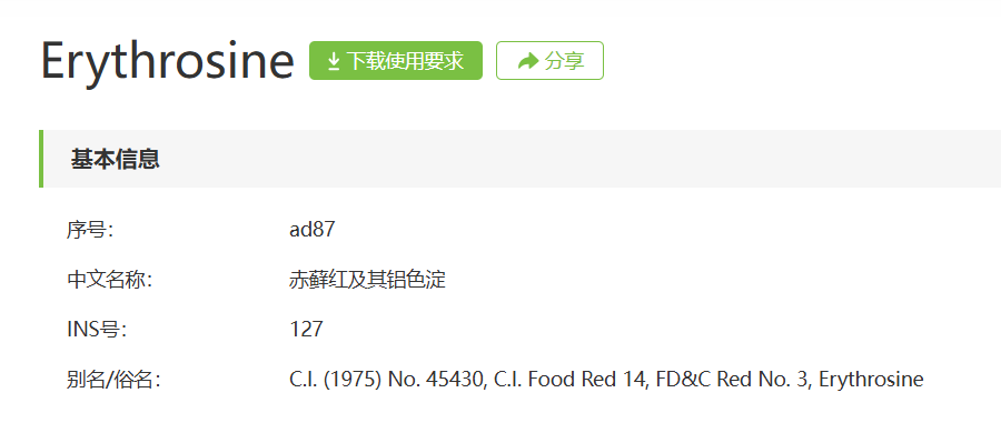 FDA,梔子(青皮素)藍色素,食品添加,FD&C紅色3號