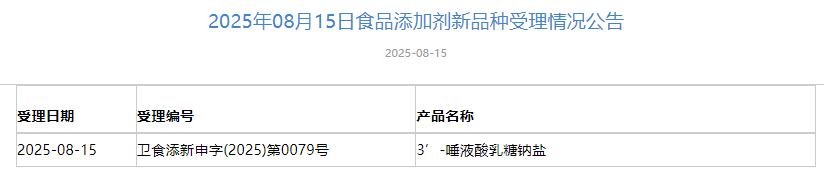 三新食品,受理動態,HMO
