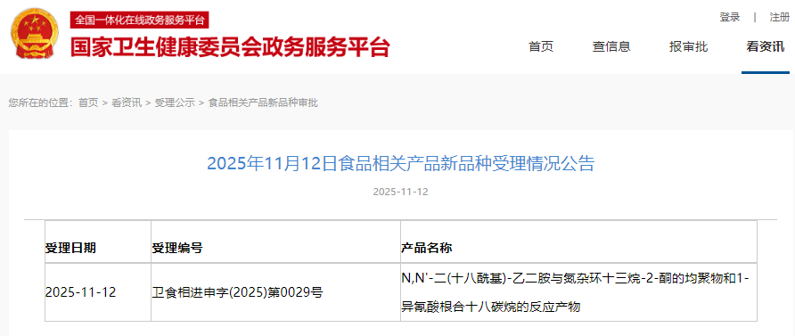 三新食品,受理動態,國家衛健委,滅活嗜黏蛋白阿克曼氏菌YGMCC2645,受理公告