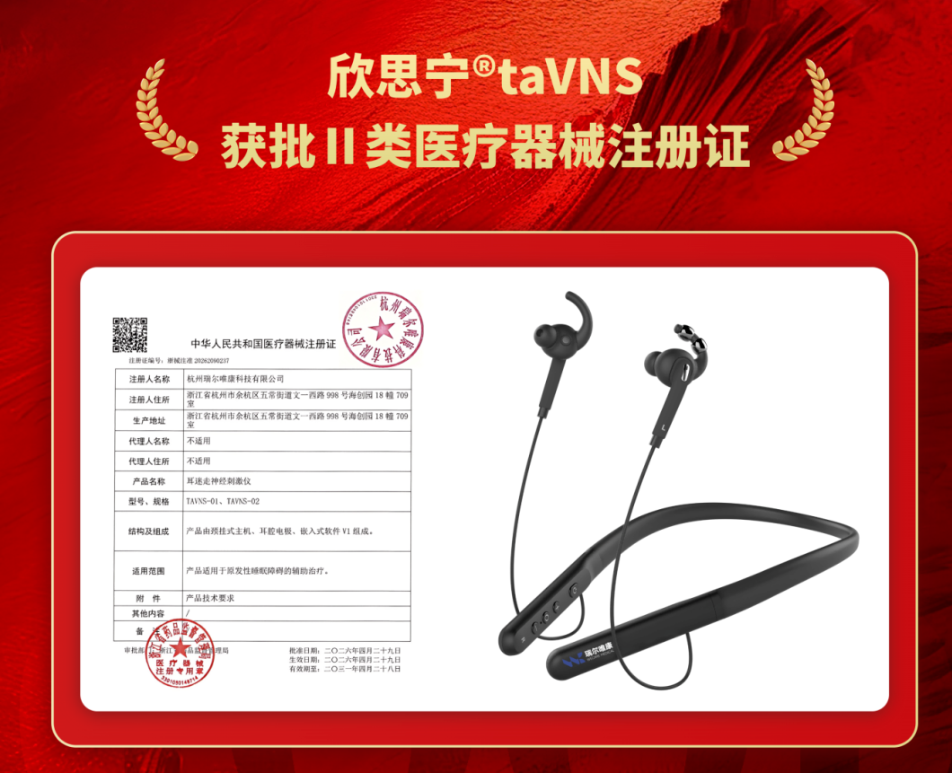 瑞旭集團,創新醫療器械,可穿戴經耳迷走神經刺激儀,醫療器械注冊醫療器械注冊