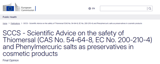 SCCS,Thiomersal,Phenylmercuric,Salts,Peservatives,Cosmetics